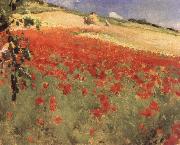 William blair bruce Landscape with Poppies painting